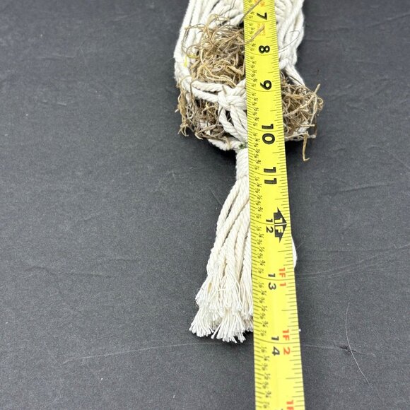 Handmade Macrame Air Plant Holder White Wooden Dowel‎ Grass 14”H Boho Hippie - Picture 8 of 9